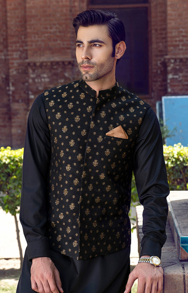 Embroidered Jamawar Waistcoat