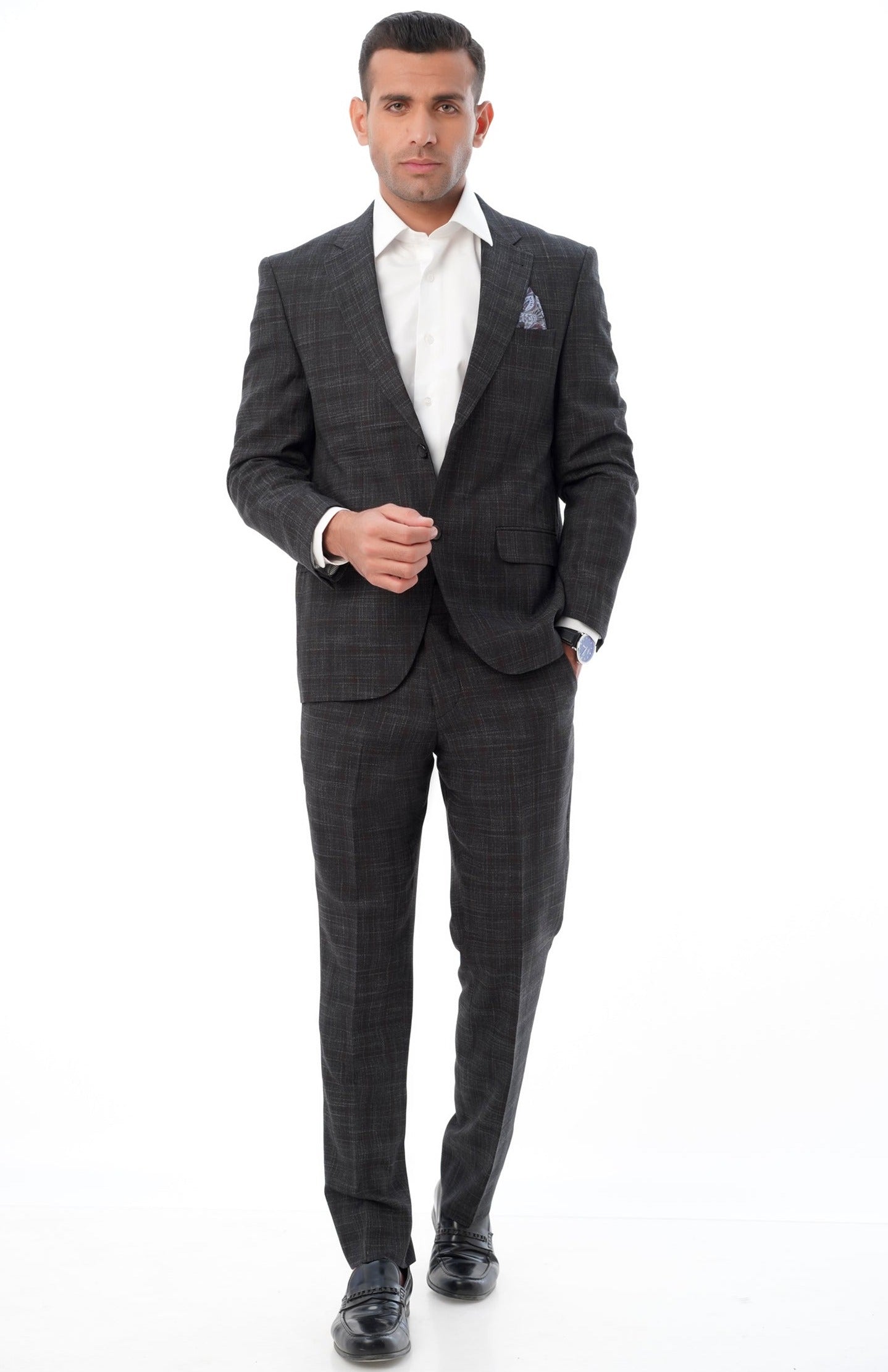 SHARP PLUS BLACK TEXTURED SUIT – Cambridge Shop