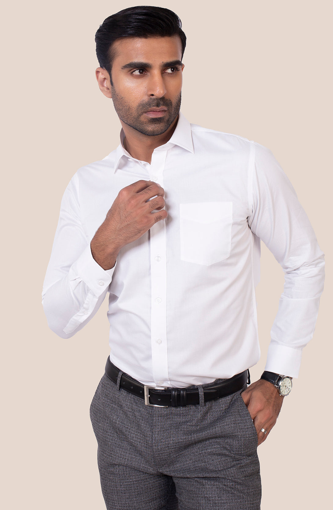 White Texture Dobby Shirt – Cambridge Shop