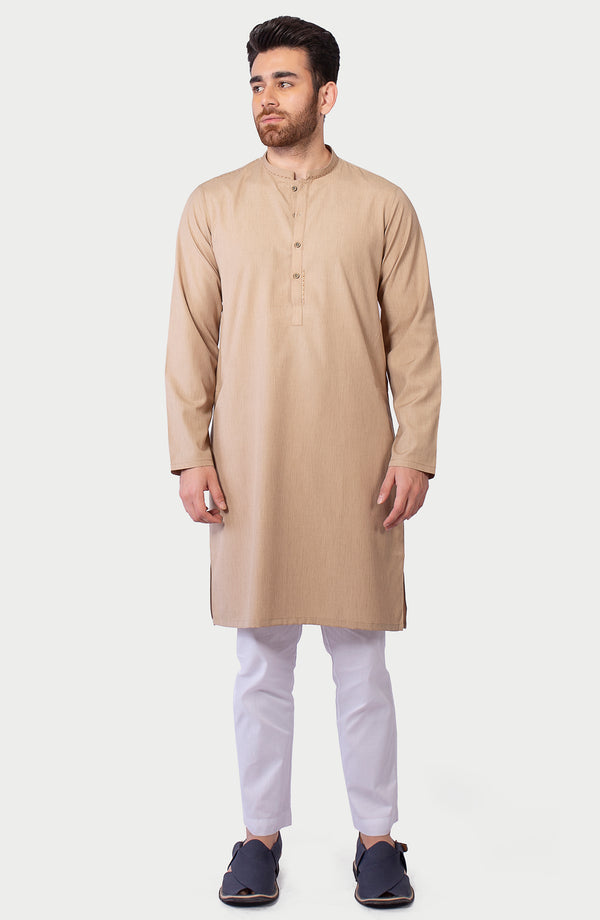 Dobby Cotton Embroidered Kurta