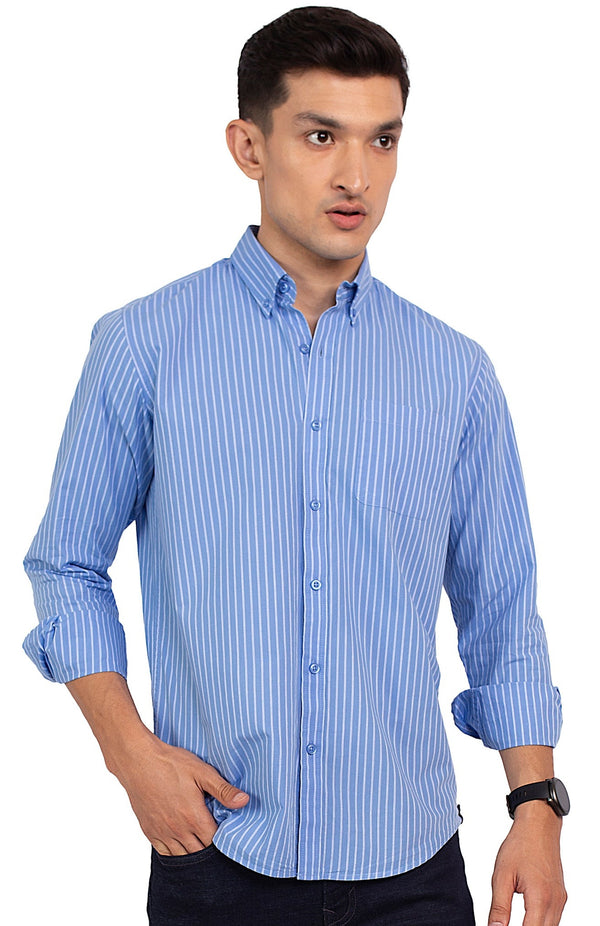 Blue Awning Stripes Cotton Shirt