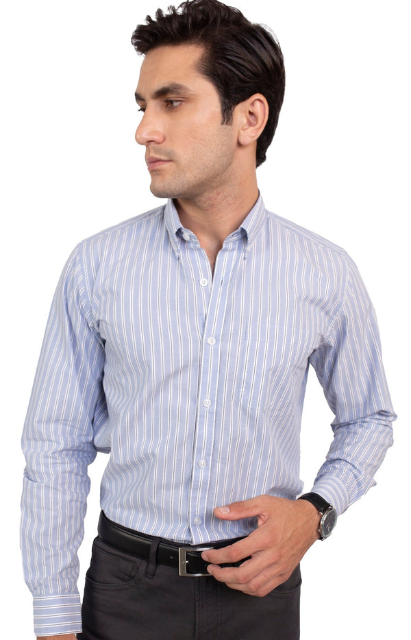 Blue Awning Pin Stripes Cotton Shirt