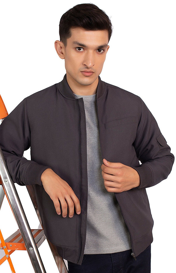 Dark Grey Zipper Jacket