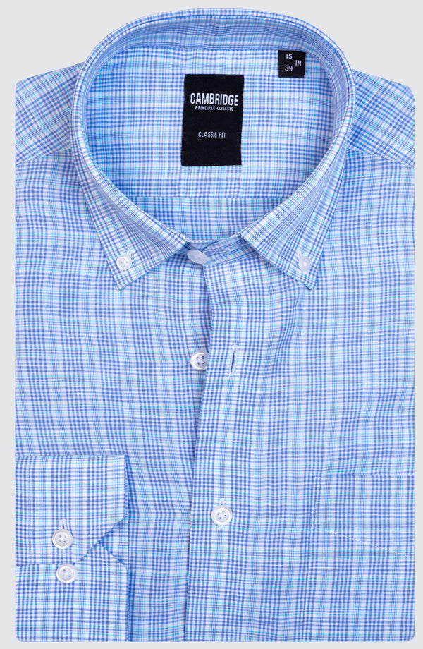 Turquoise Tartan Plaid Shirt