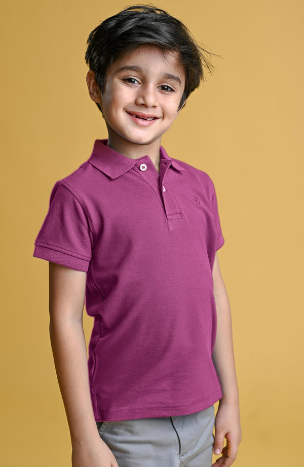 H/S GUTS PLAIN POLO - PURPLE (4988623290454)