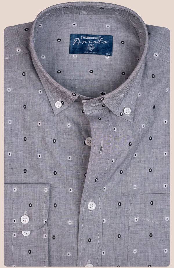 Grey Ovals Dobby Shirt