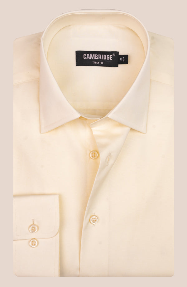 Cream Poplin Plain Shirt