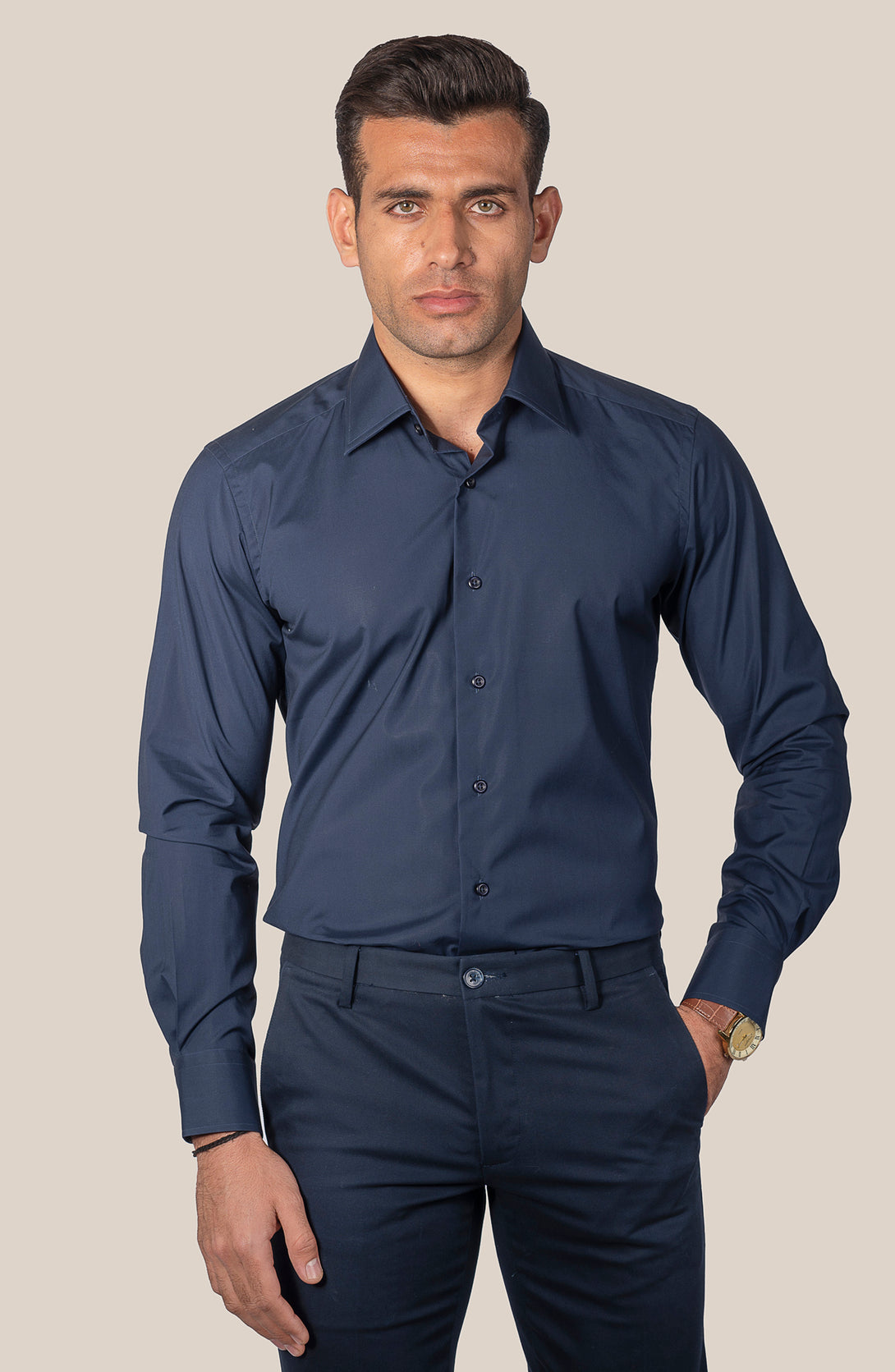 Navy Poplin Plain Shirt – Cambridge Shop