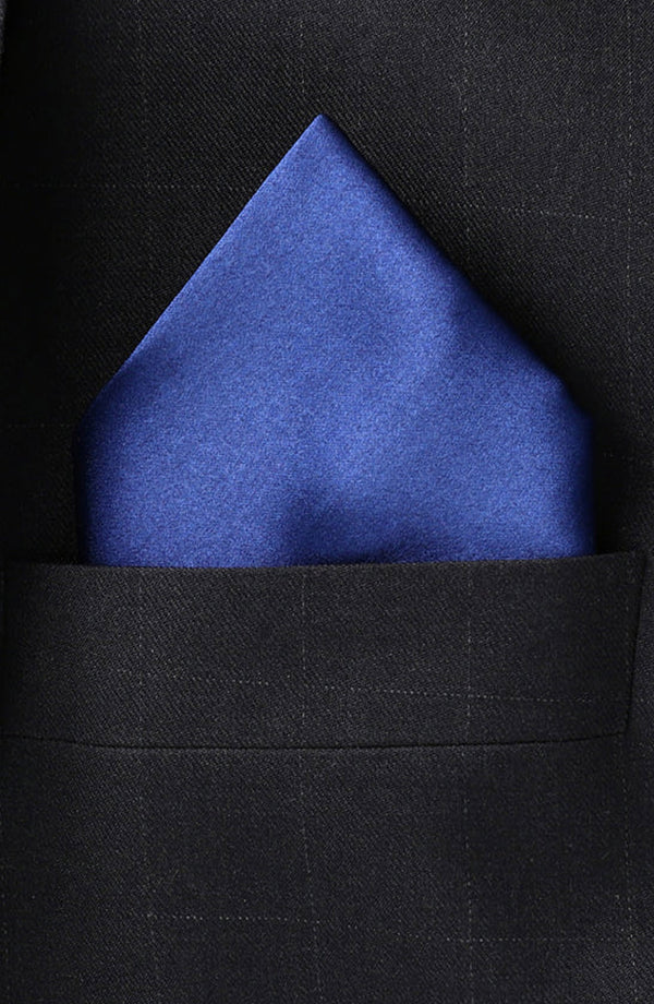 Glossy Blue Pocket Square